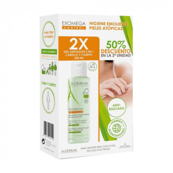 A-ADERMA Exomega gel 2en1 cabello y cuerpo 2U