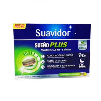 SUAVIDOR Sueño plus tricapa 15 comprimidos