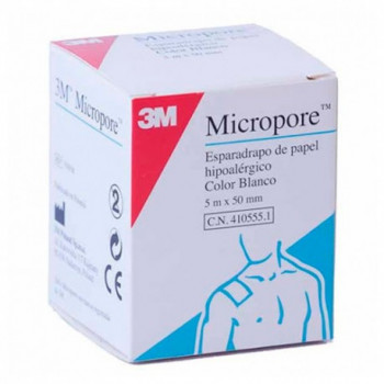 3M Micropore Caja 1 Rollo Blanco 5M X 5cm 60u