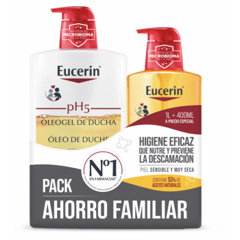 EUCERIN pH5 Family pack Oleogel de ducha 1L + 400ml