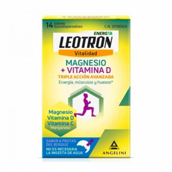 LEOTRON Magnesio + Vitamina D 14 sobres bucodispersables