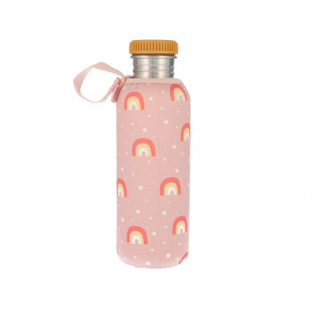 TUTETE Botella Acero con Funda Arcoíris Rosa 750 ml