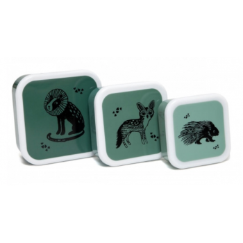 TUTETE Set 3 Cajitas Almuerzo Black Animals Salie