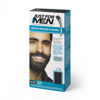 JUST FOR MEN bigote y barba gel colorante Moreno-Negro 30cc