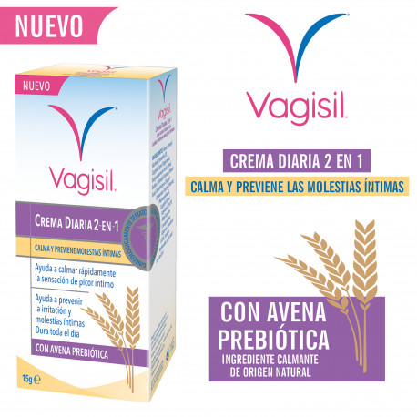 VAGISIL Crema Diaria 2 en 1 con Avena Prebiótica 15 g