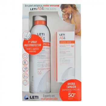 LETI AT4 Pack Defense spray SPF50+  200ml + Defense facial SPF50+ 50 ml