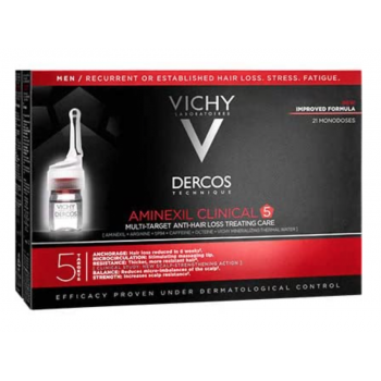 VICHY Dercos Aminexil Clinical 5 Hombre 21 monodosis de 6 ml