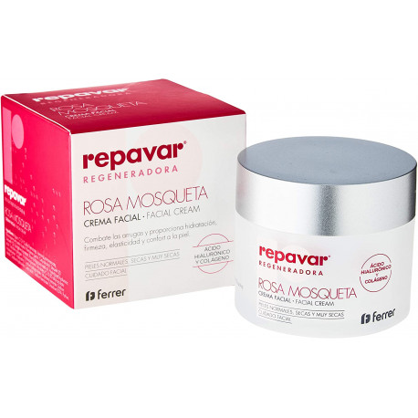 REPAVAR Crema Facial Antiedad con Rosa Mosqueta 50 ml