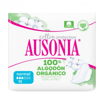 AUSONIA Organic Cotton Compresas Normal Alas 11 Unidades