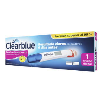 CLEARBLUE Prueba Digital Test de Embarazo Detección Ultratemprana 1 Ud