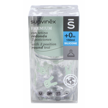 SUAVINEX Biberón Tetina Fisiológica Silicona 1 ud 150 ml Talla S