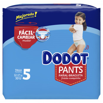 DODOT Pañal Infantil Pants Talla 5 (12-17 kg) 31 Uds