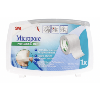 3M MICROPORE Esparadrapo Hipoalérgico 1 Ud 7,5 M X 2,5 Cm Color Blanco