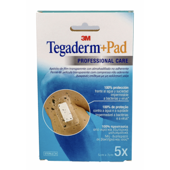 3M TEGADERM + PAD Apósito Estéril 5 Uds 7,2 cm x 5 cm