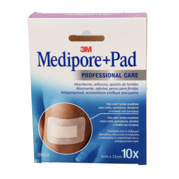 3M MEDIPORE+ PAD Apósitos Estériles 10 Uds 7,2 cm x 5 cm