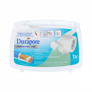 3M DURAPORE Esparadrapo Hipoalérgico 1 Ud 5 m x 2,5 cm