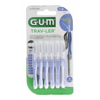 GUM Cepillo Interdental Viaje Ultrafino Cilíndrico 0,6 mm 6 Uds