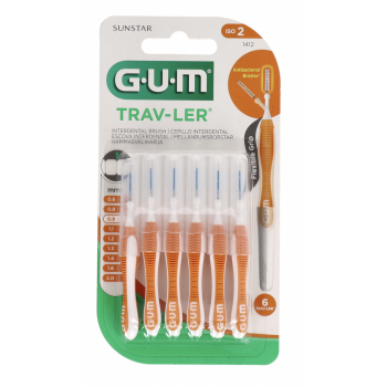 GUM Cepillo Interdental Viaje Ultrafino 0,9 mm Cilíndrico 6 Uds