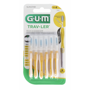 GUM Cepillo Interdental Viaje Extrafino Cónico 1,3 mm 6 Uds