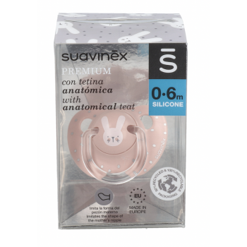 SUAVINEX Chupete Tetina Anatómica Silicona +6 Meses 1 Ud