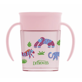 DR BROWN'S Vaso de Transición sin Boquilla Rosa +6M 200 ml