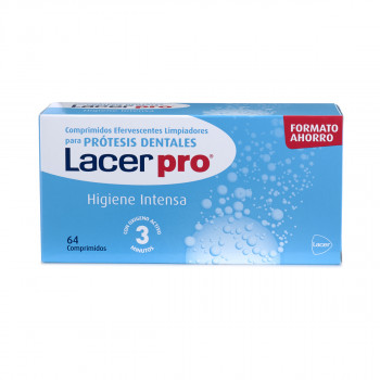 LACER PRO Limpieza Prótesis Dental Comprimidos Efervescentes 64 Unidades