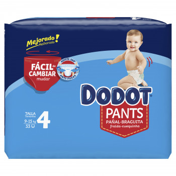 DODOT Pañal Infantil Pants Talla 4 (9-15 kg) 33 Uds