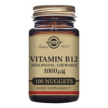 SOLGAR Vitamina B12 1000 μg (Cianocobalamina) 100 Comprimidos Sublinguales - Masticables