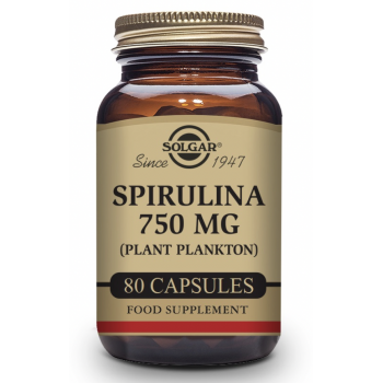 SOLGAR Espirulina 750 mg (Plancton) 80 Cápsulas Vegetales