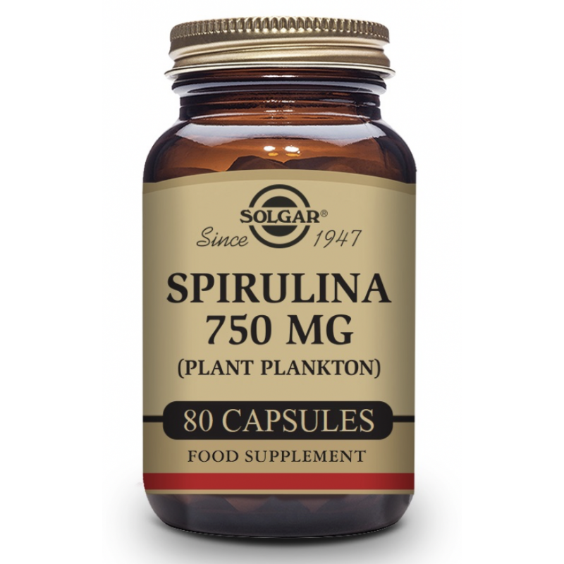 SOLGAR Espirulina 750 mg (Plancton) 80 Cápsulas Vegetales