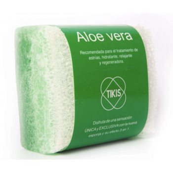 TIKIS Esponja con jabón Sólido Cuadrada Aloe Vera 1 Ud