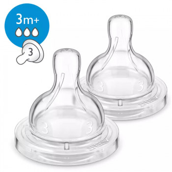 PHILIPS AVENT Classic Tetina Silicona +3 Meses Flujo Medio 2 Uds