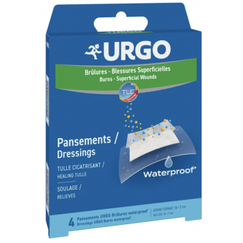 URGO Quemaduras Waterproof Apósitos 10 x 7 cm 4 Uds