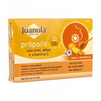 JUANOLA própolis miel altea y vitamina C sabor naranja 24pastillas