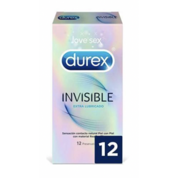 DUREX Preservativos Invisible Extra Fino Extra Lubricado 12 Uds