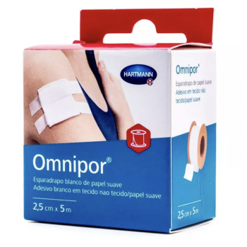 OMNIPOR Esparadrapo Papel Suave 5 cm x 5 m