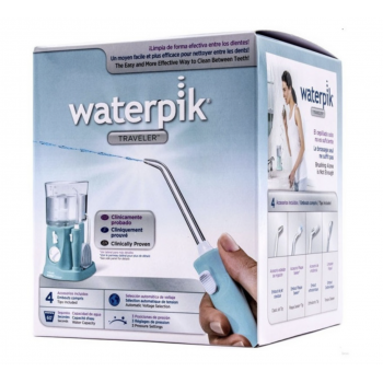 WATERPIK WP- 300 Irrigador Bucal Eléctrico Traveler con Adaptador Viajes Azul 1 Ud