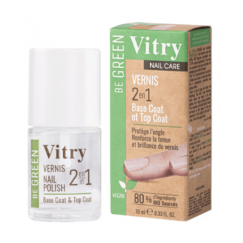 VITRY Esmalte Be Green 2 en 1 Base Coat y Top Coat 10 ml