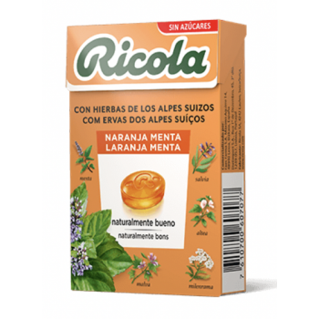 RICOLA Caramelos sin Azúcar Sabor Naranja 50 g