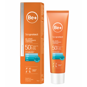 BE+ Skinprotect gel sport transparente corporal SPF50+ 75ml