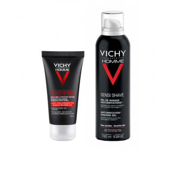 VICHY Homme Rutina Antiedad Cuidado Antiedad Hidratante Rostro y Ojos 50 ml + Regalo Gel de Afeitado Anti-Irritaciones 150 ml