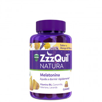 ZZZQUIL NATURA Melatonina sabor a mango y platano 60 gummies