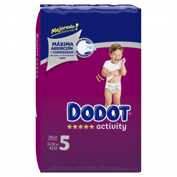 DODOT Activity Pañal Infantil Talla 5 (11-16 kg) 42 Unidades