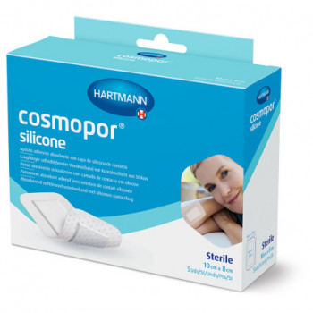 COSMOPOR Silicone Apósito Estéril 10 cm x 8 cm 5 Uds