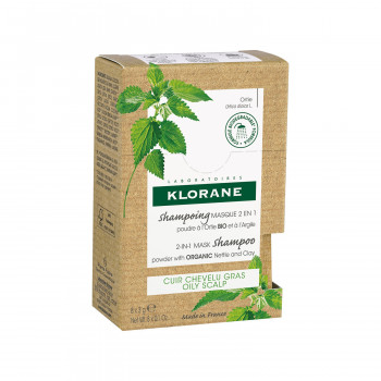 KLORANE Champú Mascarilla en Polvo 2 en 1 a la Ortiga Bio 8 x 3 g