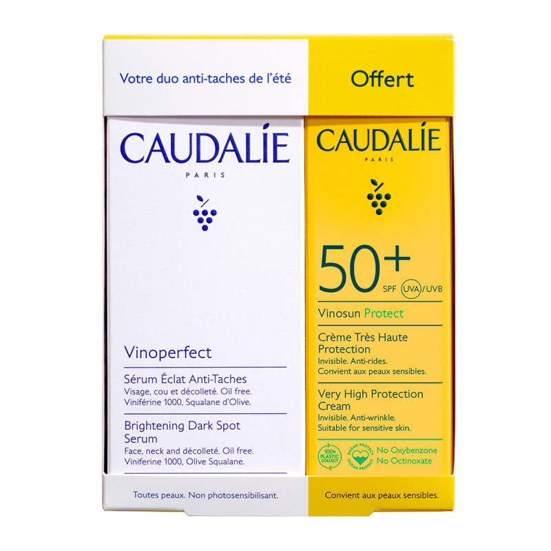 CAUDALIE Vinoperfect pack sérum antimanchas 30ml + crema solar facial SPF50+ 25ml