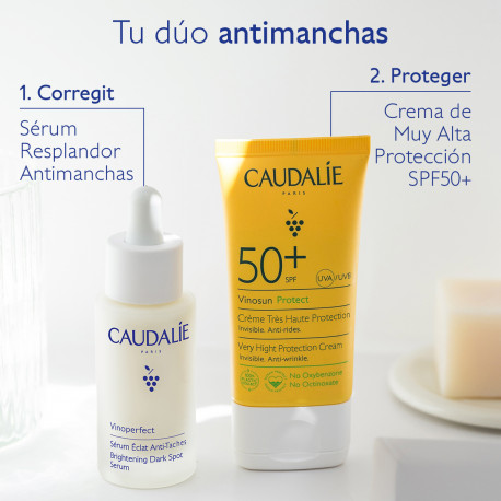 CAUDALIE Vinoperfect pack sérum antimanchas 30ml + crema solar facial SPF50+ 25ml