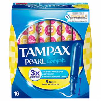 TAMPAX Pearl Compak Regular Tampones con Aplicador 16 uds