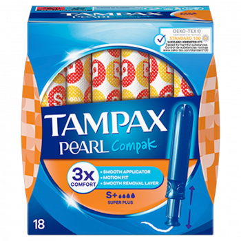 TAMPAX Pearl Compak Super Plus Tampones con Aplicador 18 uds