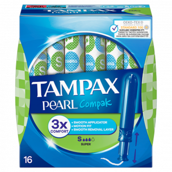 TAMPAX Pearl Compak Super Tampones con Aplicador 16 uds